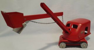 Vintage 1950 ' s Tonka Toys Red Crane Steam Shovel DIGGER Excavator 2