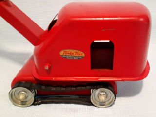 Vintage 1950 ' s Tonka Toys Red Crane Steam Shovel DIGGER Excavator 3
