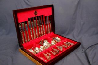 Vintage 56 Piece Silver Plated Cutlery Set.  Kings Pattern (housley & Sons).