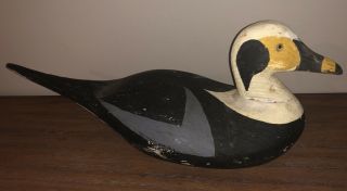 Vintage Carved Wood Old Squaw Duck Decoy Stamped Bbd