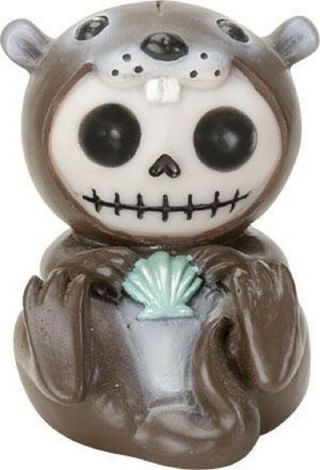 Furrybones Otto Skeleton Dressed In Otter Costume With Shell Halloween Figurine