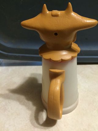 Vintage Whirley Industries Moo - Cow Plastic Creamer Cup Milk Kitchen Coffee USA 3