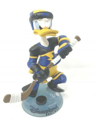 Donald Duck Ice Hockey Bobble Head Disney Figurine.  Disneyland Resort.
