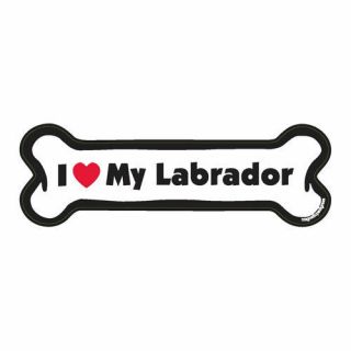 I Love My Labrador Retriever Dog Bone Car Magnet