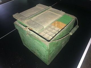 Antique Wood Egg Crate With Inserts