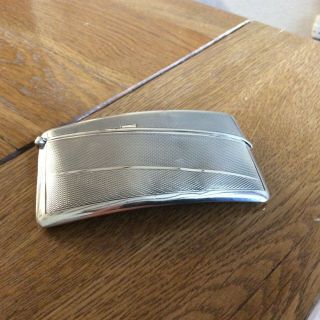 ART DECO 1920 SOLID STERLING SILVER CURVED CALLING BUSINESS CARD CASE ANTIQUE 2