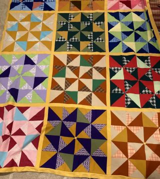 Vintage Chopped Triangle Quilt - 75” X 100”