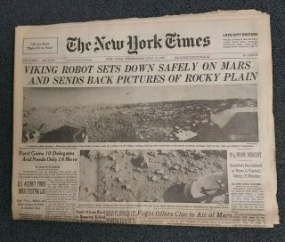 Viking 1 - Mars Landing - Space - 1976 York Times Newspaper