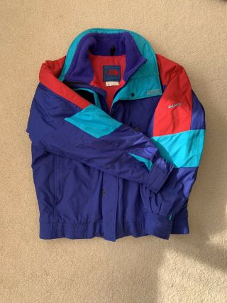Vintage NORTH FACE Extreme 80 ' s Goretex Multi Color Jacket Puffy Coat Size SMALL 2