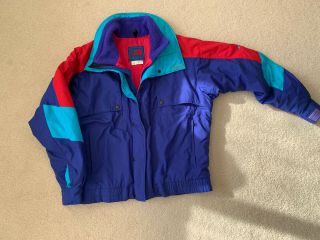 Vintage NORTH FACE Extreme 80 ' s Goretex Multi Color Jacket Puffy Coat Size SMALL 3