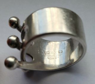 Vintage Modernist Anna Greta Eker AGE Sterling Silver Jester Ring 5 1/2 US 2