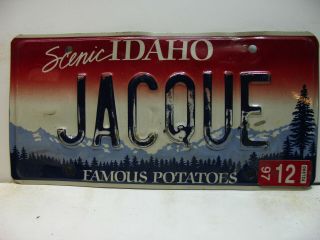1997 Idaho License Plate Jacque Famous Potatoes Vanity Vintage As4151