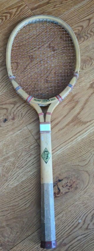 Vintage Bill Tilden Cannon Ball Wood Tennis Racquet A.  G.  Spalding Bros.