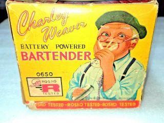 Vintage 1962 Charlie Weaver Bartender Battery Operated