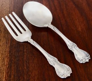 Towle Sterling Silver Baby Feeding Set Fork & Spoon Old Master 1942 No Monogram