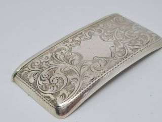 Rare Solid Silver Curved Card Case 1911 Birmingham Joseph Glouster