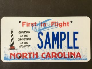 2000 North Carolina Sample License Plate Guardian Of The Graveyard Specialty