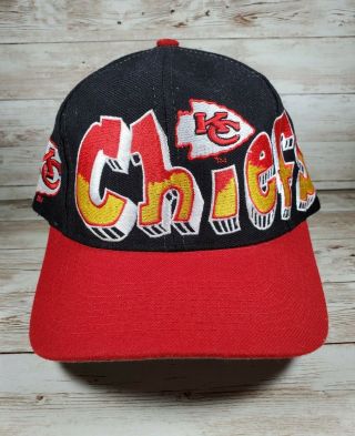 Vintage Kansas City Chiefs Graffiti Snapback Hat Team Nfl Drew Pearson Big Logo
