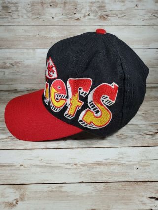 Vintage Kansas City Chiefs Graffiti Snapback Hat Team NFL Drew Pearson Big Logo 2