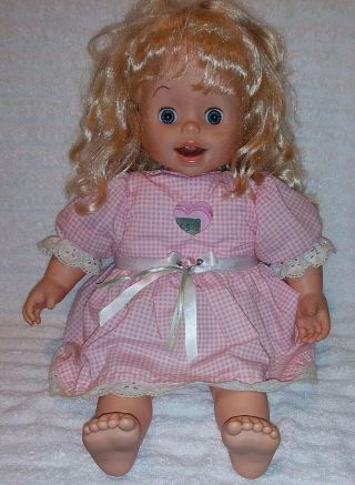 Vintage 1998 Amy Playmates 18 " Doll With Clothing Long Curly Blonde Hair