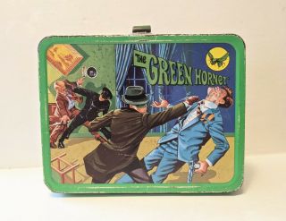 Vintage 1967 The Green Hornet Lunchbox Thermos Co.  Missing Handle And Pin Hinge
