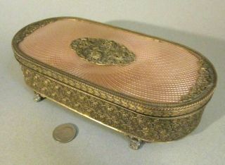 Vintage Apollo Studios Ny Victorian Bronze Filigree Ormolu 9 " Vanity Jewelry Box