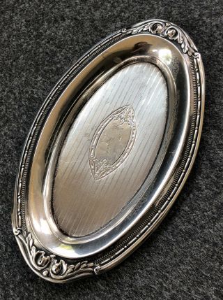 Vintage Art Deco Sterling Silver Small Trinket Pin Tray 41g International