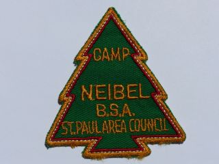 Vintage St.  Paul Area Council Camp Neibel Boy Scout Bsa Tree Shaped Patch