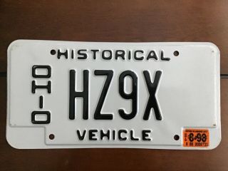1998 Ohio Historical Vehicle License Plate Tag