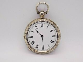 1881 Victorian Chester English Silver Pocket Watch.  Makers L.  W.  39grams.