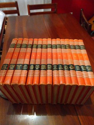 Vintage Childcraft Children Books 1954 Full Set Volumes 1 - 15 Orange Hardcover