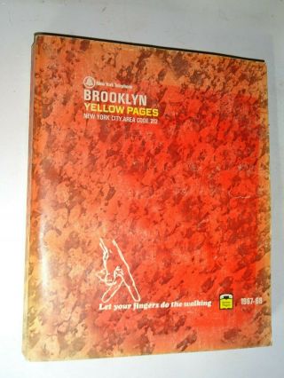 Vintage 1967 - 68 Brooklyn,  York Yellow Pages Telephone Book Area Code 212