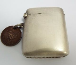 Suprb English Antique Victorian 1900 Sterling Silver Vesta Match Case