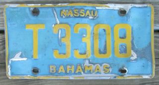 Nassau Bahamas Truck License Plate Blue/yellow Expired 1997 Series - T3308