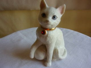 Vintage Lenox China Hand Crafted Playful Cat With Ball Wearing Necklace Figurine