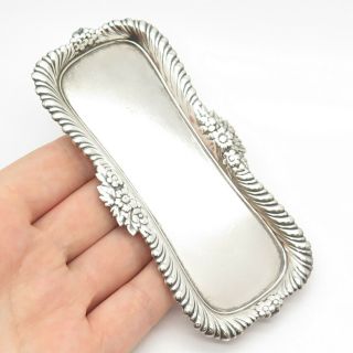 Whiting Mfg.  Co.  Antique Sterling Silver Floral Gadroon Border Pin Tray 2652