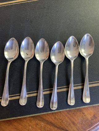 Set Of 6 Art Deco Sterling Silver Coffee Spoons.  Sheffield 1932.