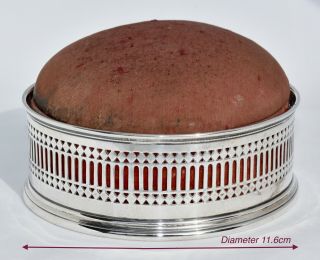 Large 1912 Sterling Silver Silk Lined Casket/sewing Box With Pin Cushion Lid