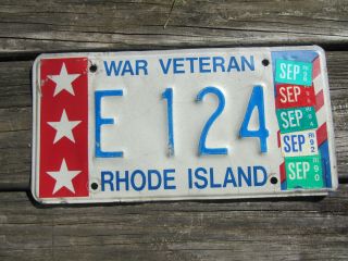 1998 Rhode Island Veteran License Plate Ri E 124 Army Marines Air Force Navy