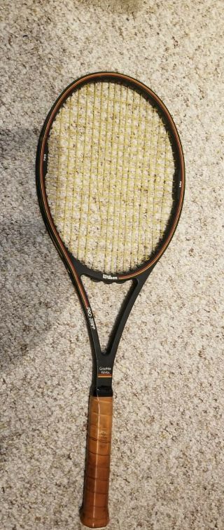 Vintage Tennis Racquet Wilson Pro Staff Midsize 4 3/8 Graphite W/ Kevlar Usa