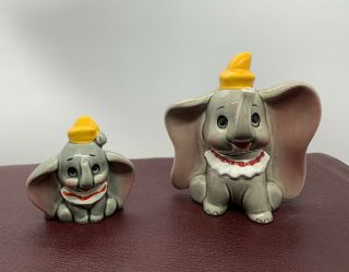 Vintage Walt Disney Productions Dumbo & Baby Ceramic Figurines Japan