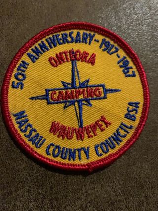 Vintage Bsa Boy Scout Patch 1967 Onteora Camping Wauwepex Nassau County Council