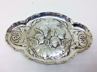 Stunning Antique Victorian Hallmarked London Sterling Silver Ornate Cherubs Dish