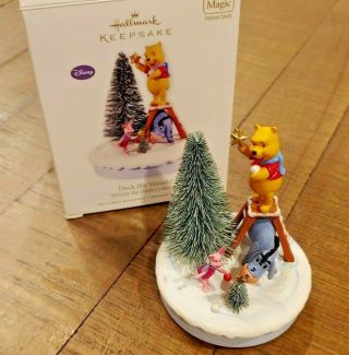 Winnie The Pooh " Deck The Woods " Hallmark Christmas Ornament Disney