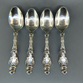 4 Gorham Whiting Lily Sterling Silver Coffee Spoons Or Demitasse