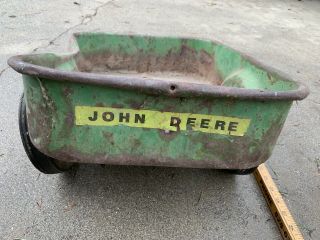 Vintage John Deere Steel Trailer,  Pull Wagon For Pedal Tractors