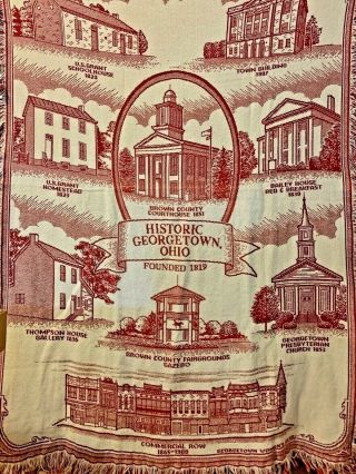 , Georgetown Ohio Brown County Ohio - Cotton Tapestry Throw Blanket 49”x 44”