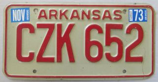 Arkansas 1973 License Plate Quality Czk 652