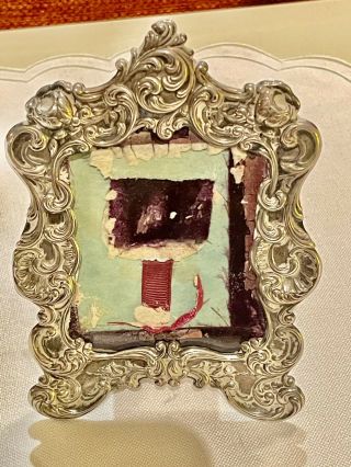 Antique Gorham Sterling Silver Ornate Reppouse Photo Picture Frame 321 - 5 1/8 "