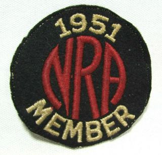 1951 Nra National Rifle Association Member Jacket Patch Badge Shooting Vintage